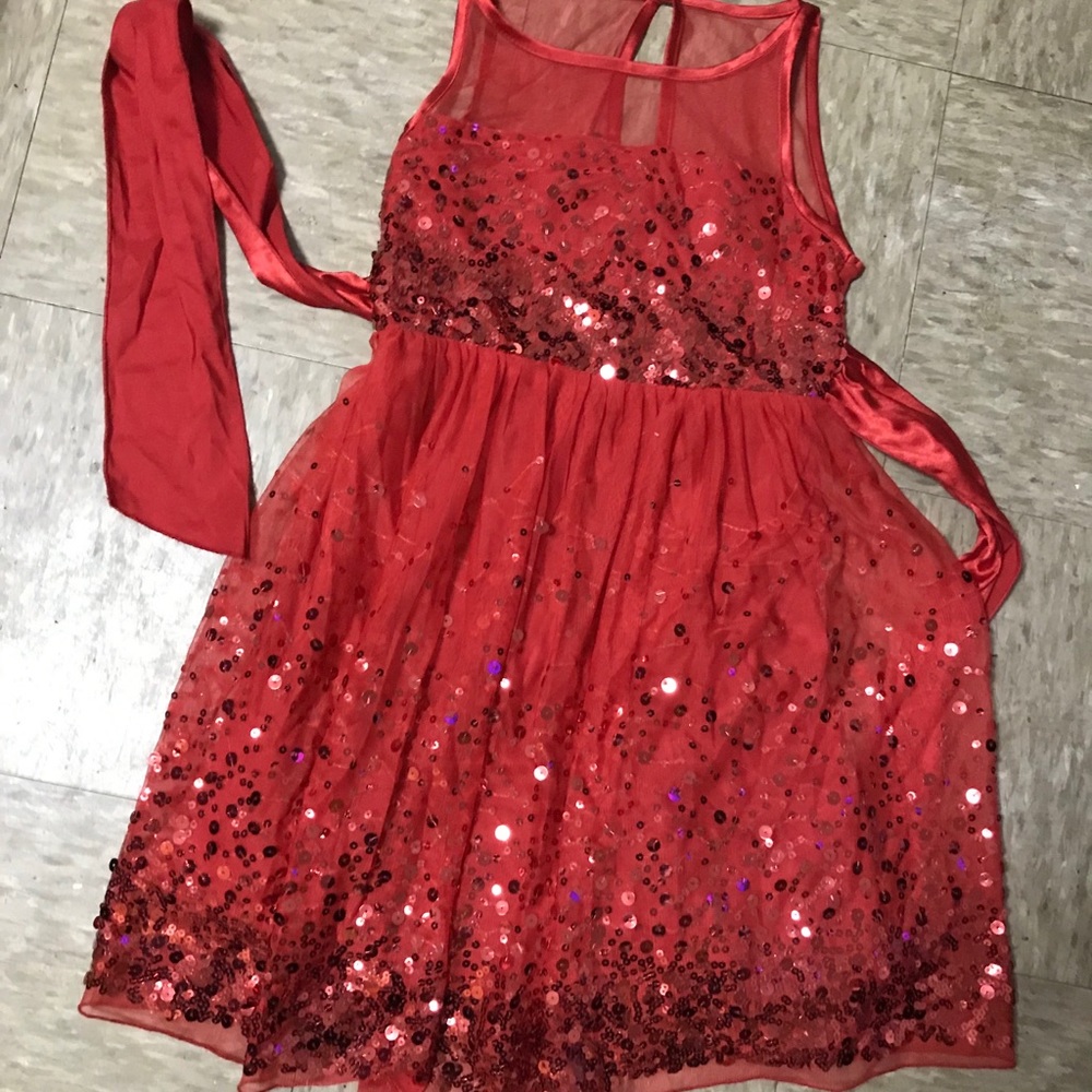 red sparkly dress